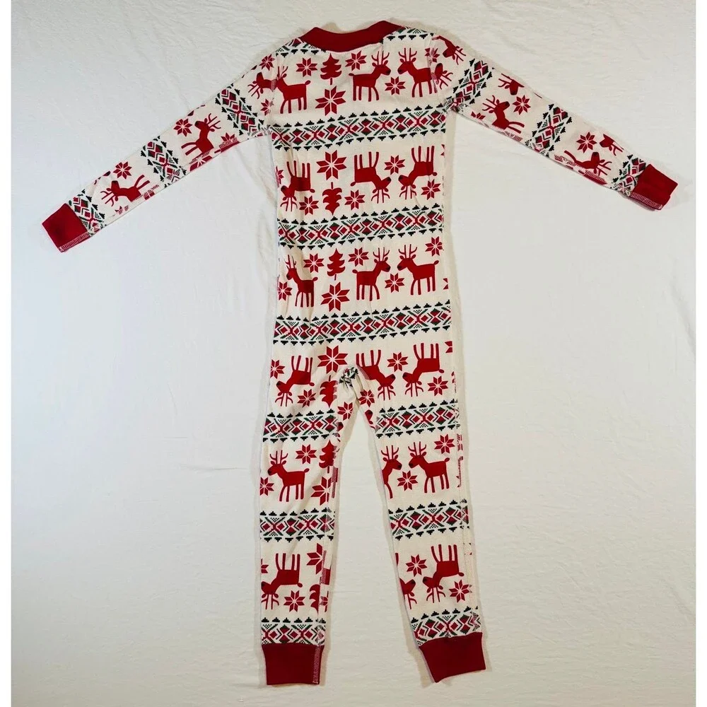 NWOT Hanna Andersson Dear Deer Holiday Long John with snaps. Size 110 CM / US 5